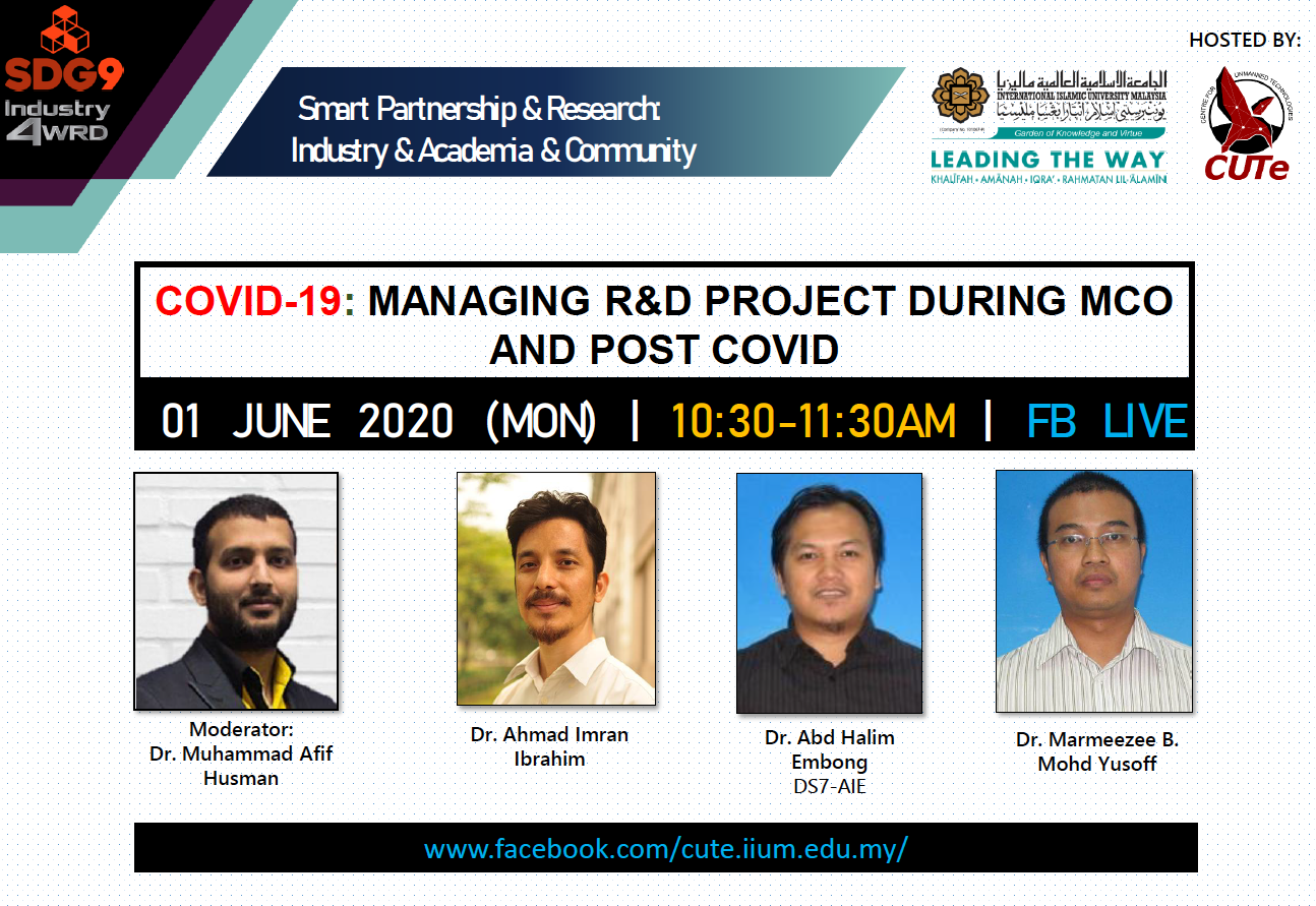 FB Live: MANAGING R&D PROJECT DURING MCO AND POST COVID